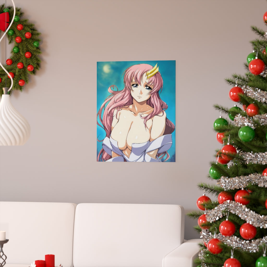 Big Boobs Lacus Clyne Gundam Ecchi Poster - Lewd Premium Matte Vertical Poster - Adult Wall Art