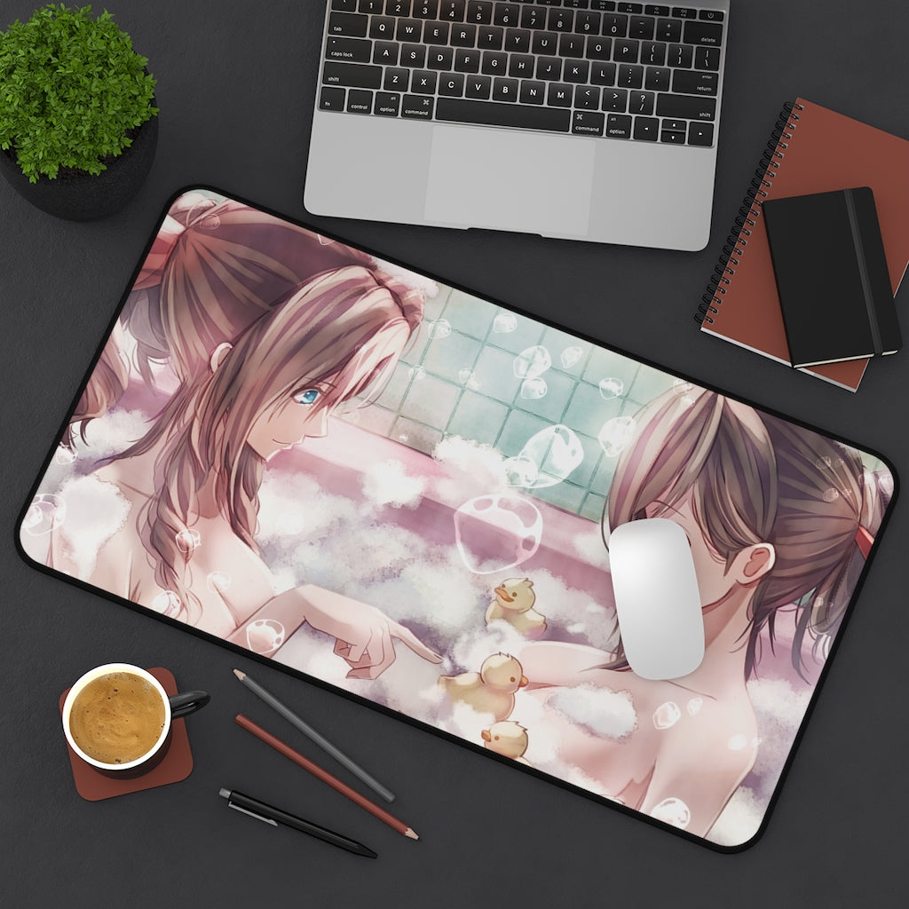 Aerith and Tifa Nude Sexy Bubble Bath Final Fantasy 7 Desk Mat - Non Slip Mousepad - Sexy Girl Playmat