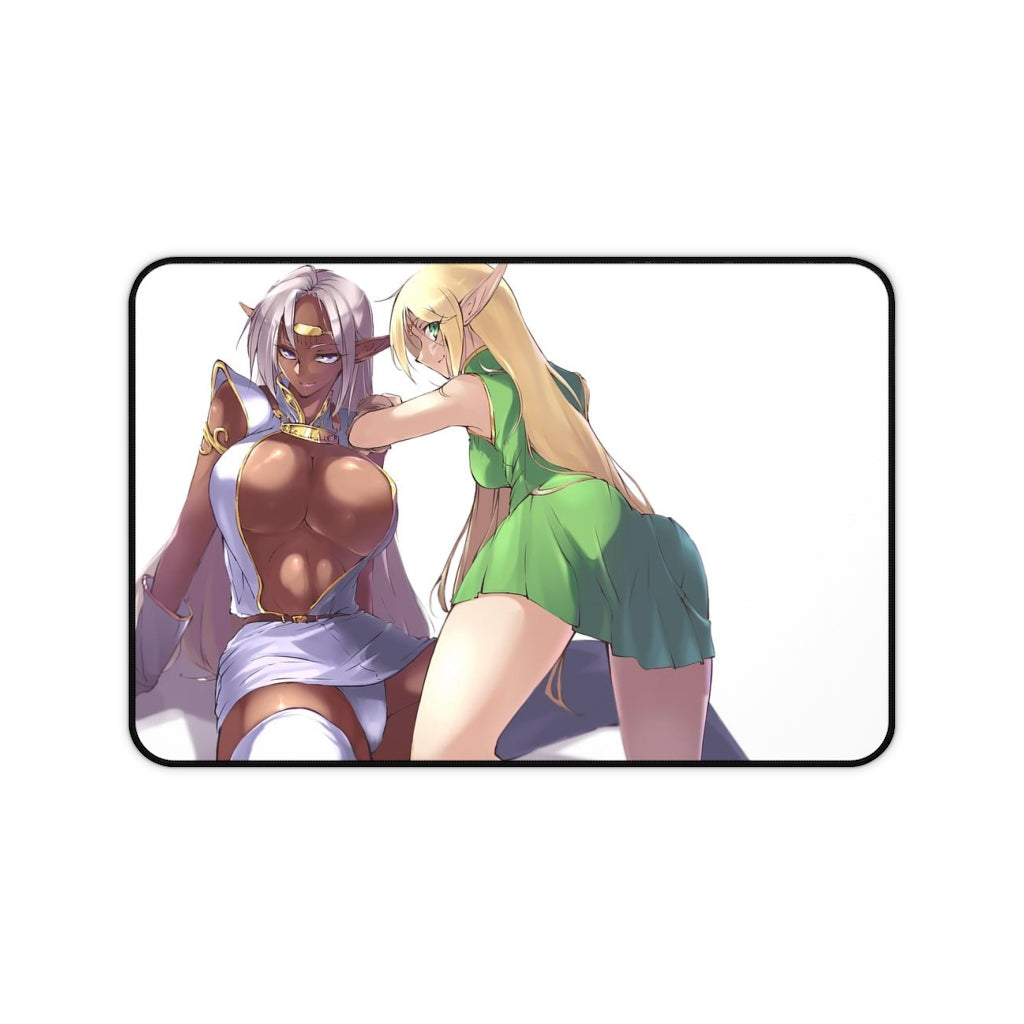 Record Of Lodoss War Sexy Mousepad - Pirotess And Deedlit Anime Desk Mat - Ecchi Playmat