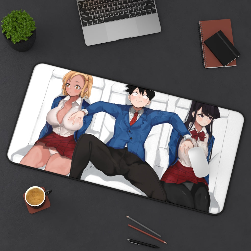 Komi San Sexy Mousepad - Handsy Tadano Hitohito - Komi Can't Communicate Ecchi Desk Mat - Anime Playmat