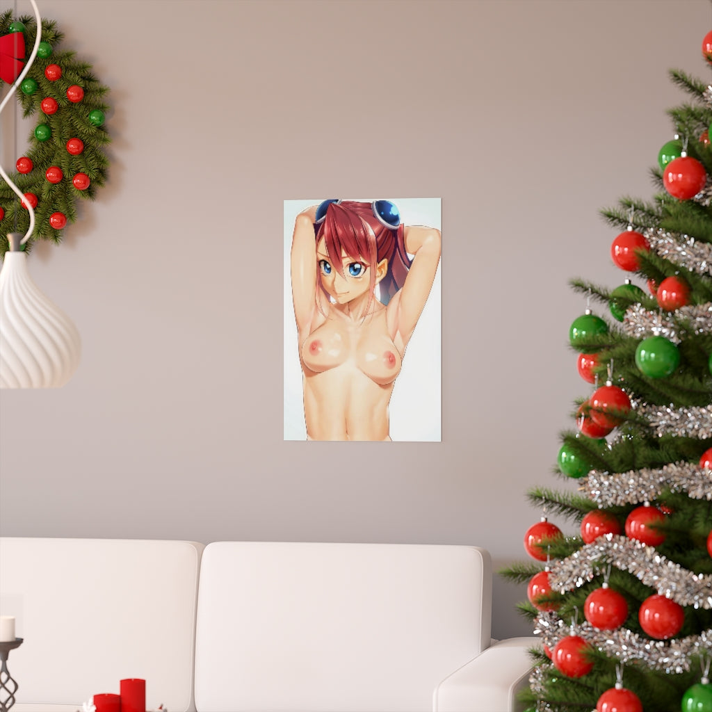 Nude Boobs Hiiragi Yuzu YuGiOh Ecchi Poster - Lewd Premium Matte Vertical Poster - Adult Wall Art