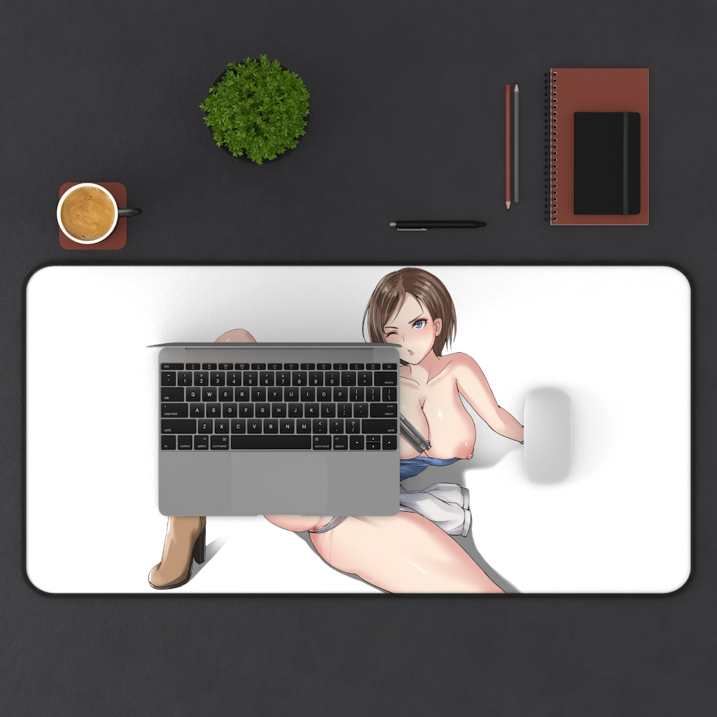 Resident Evil Hentai Tits Jill Valentine Desk Mat - Ecchi Mousepad - Adult Playmat