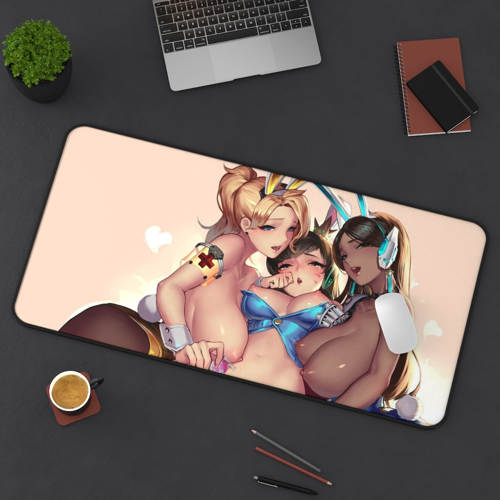 Nude D.Va Mercy Symmetra Hentai Overwatch Desk Mat - Lewd Mousepad - Gaming Girls Playmat