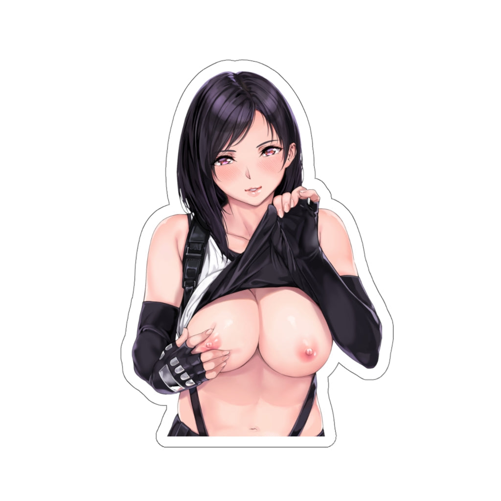 Final Fantasy 7 Waterproof Sticker - Tifa Flashing Boobs Ecchi Vinyl Car Decal - FF7 Erotic Sticker