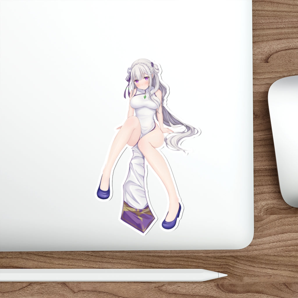 Re Zero Emilia Sexy Dress Waterproof Sticker - Ecchi Vinyl Decal