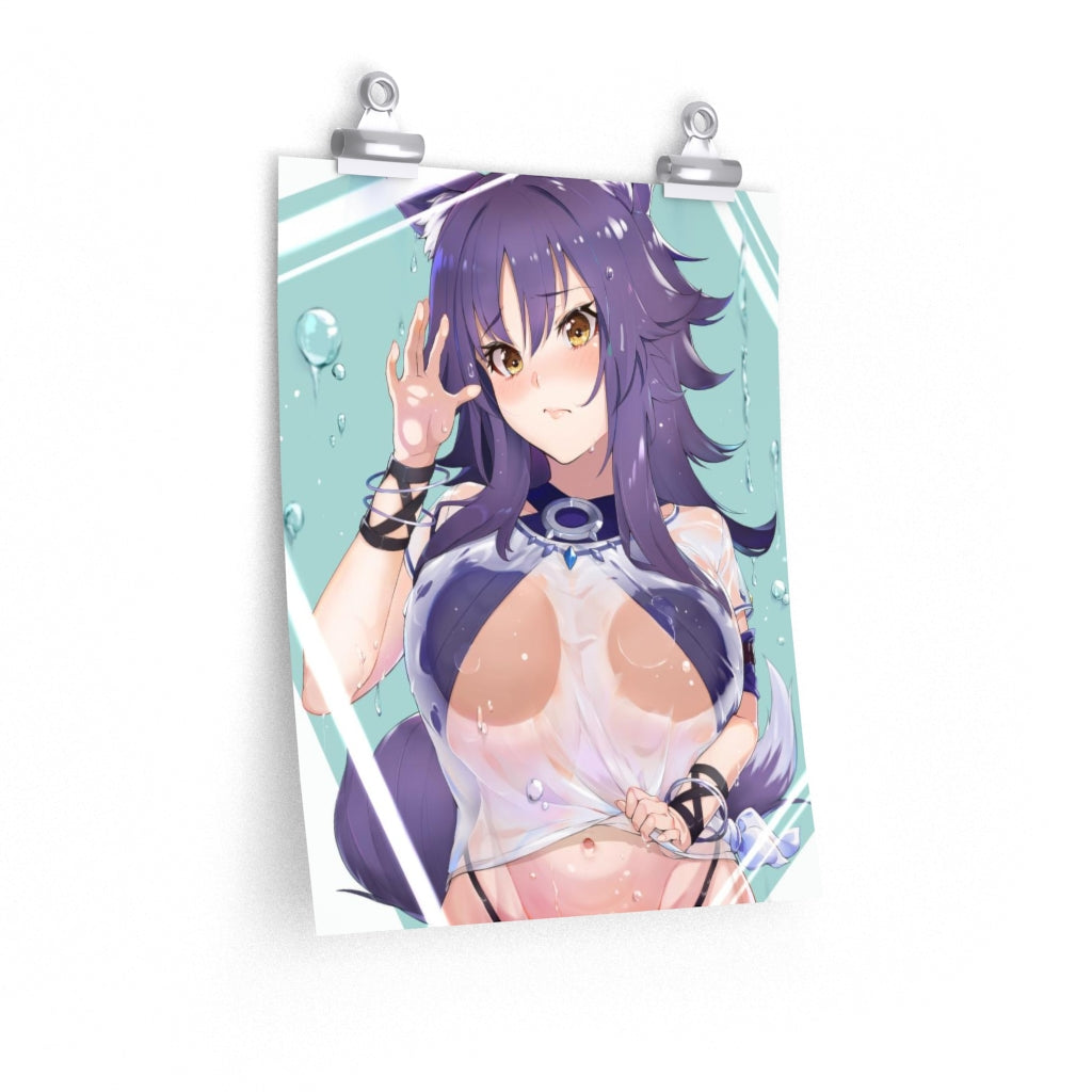 Makoto Princess Connect Boobs Press Poster - Lewd Premium Matte Vertical Poster - Adult Wall Art