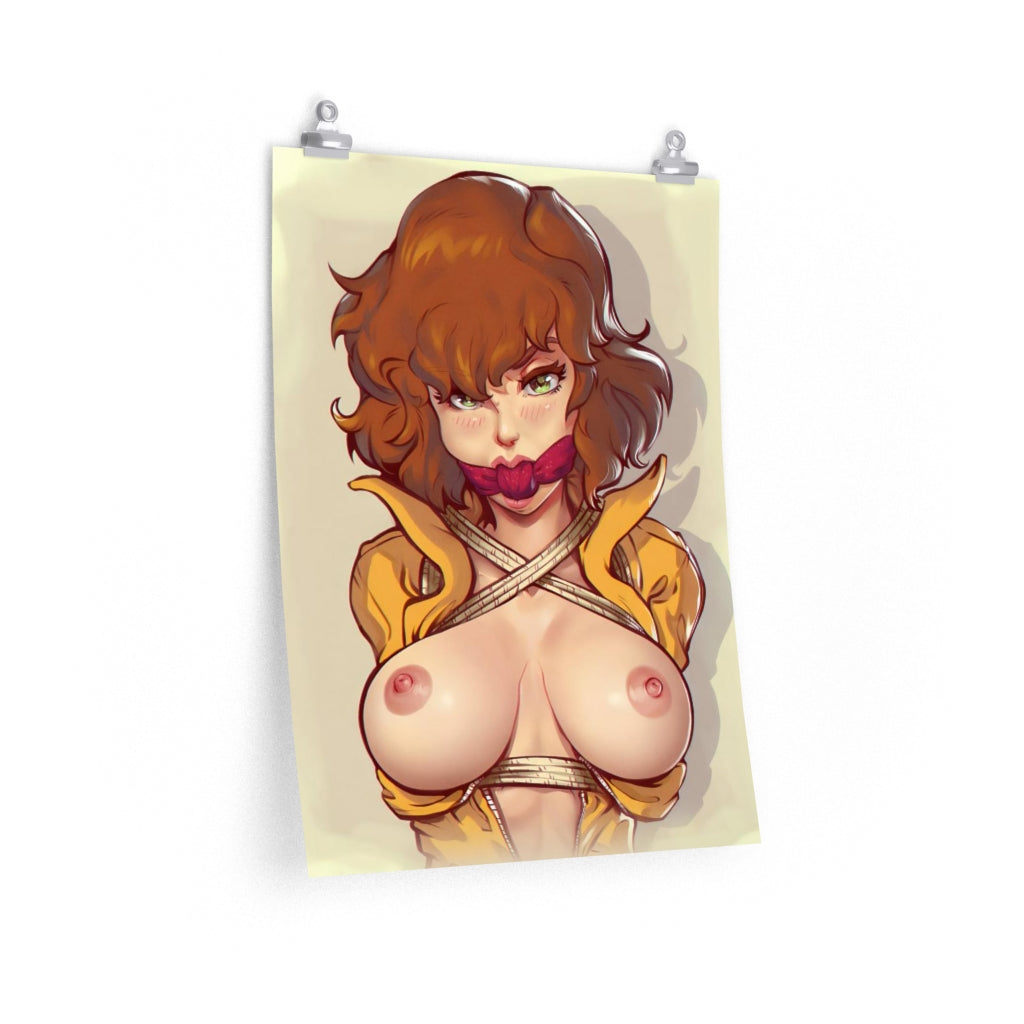 April O'Neil Teenage Mutant Ninja Turtles Bondage Tits Poster - Lewd Premium Matte Vertical Poster - Adult Wall Art