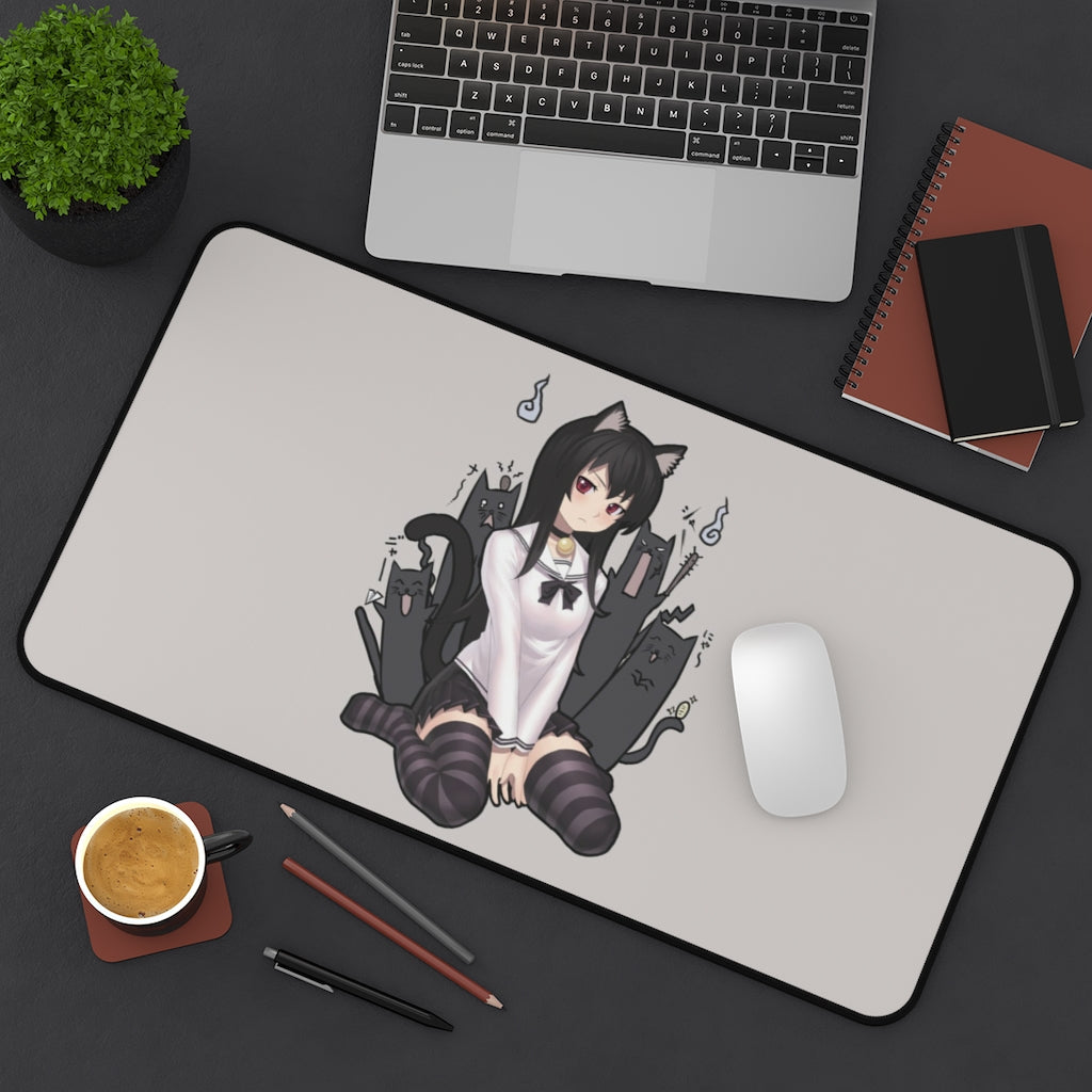 Kawai Anime Girls Mouse Pads - grey Cat girl - The Mouse Pads Ninja Home Decor