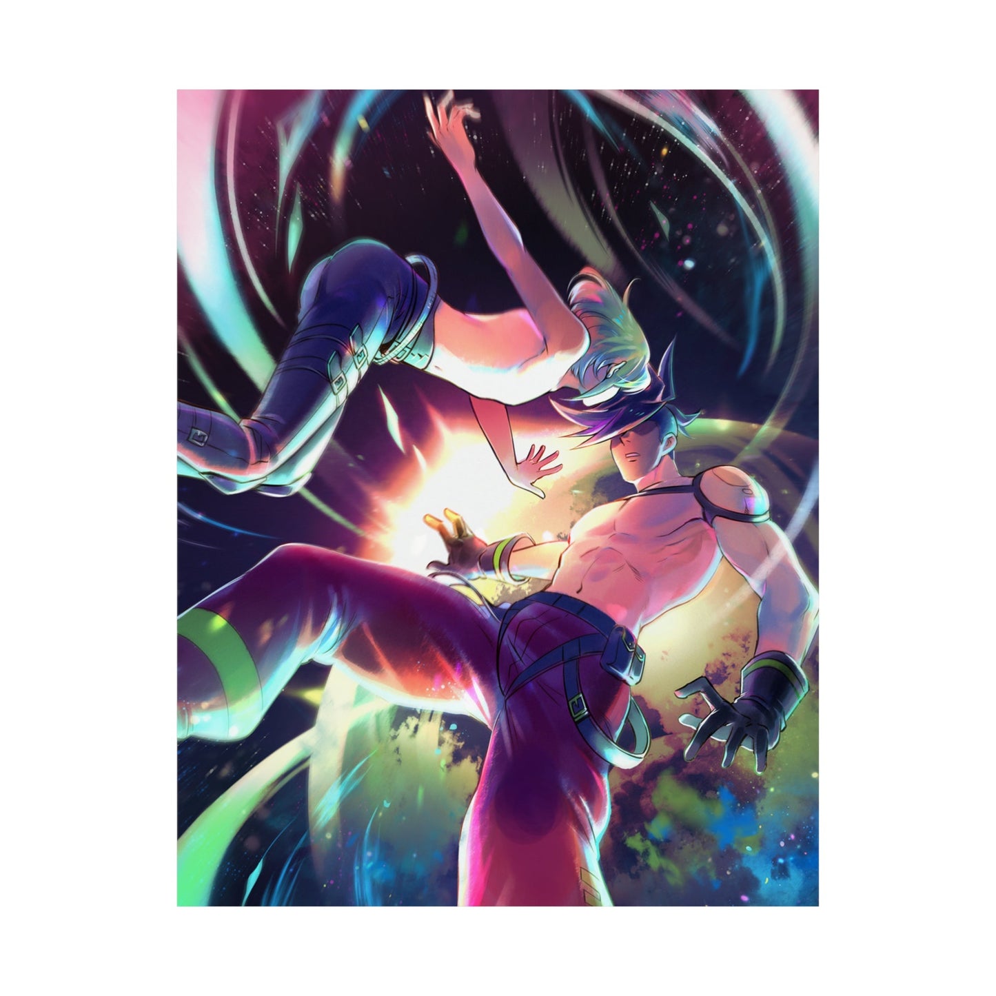 Promare Anime Poster - Lio and Galo Wall Art Print - Manga Decor - Premium Matte Vertical Poster