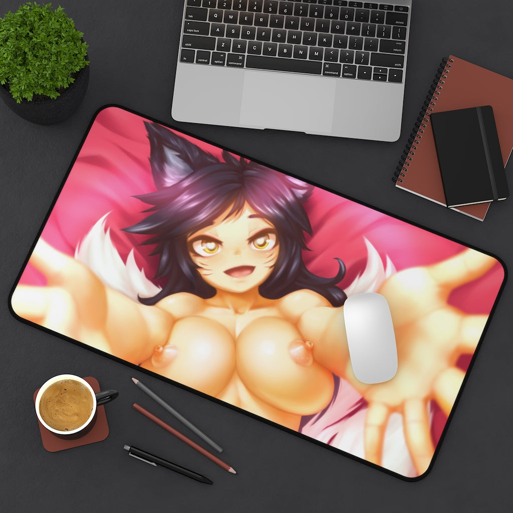 Nude Tits Ahri League of Legends Desk Mat - Lewd Mousepad - Sexy Gaming Girl Playmat