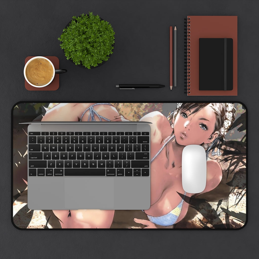 Bikini Chun Li Desk Mat - Large Ecchi Mousepad - MTG Playmat