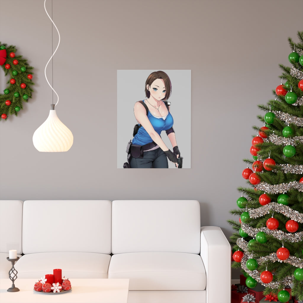 Sexy Jill Valentine Resident Evil Poster - Lewd Premium Matte Vertical Poster - Adult Wall Art