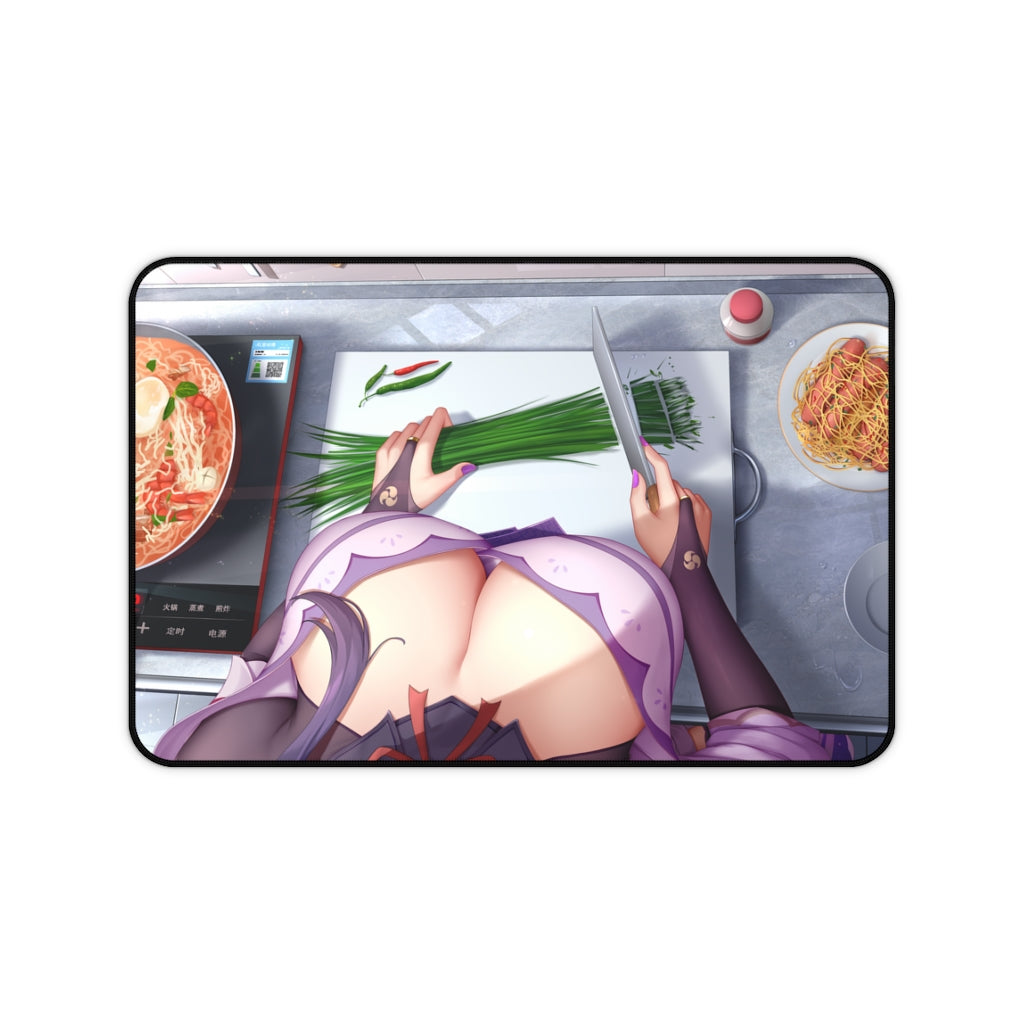 Raiden Shogun Big Boobs Housewife Genshin Impact Desk Mat - Non Slip Mousepad