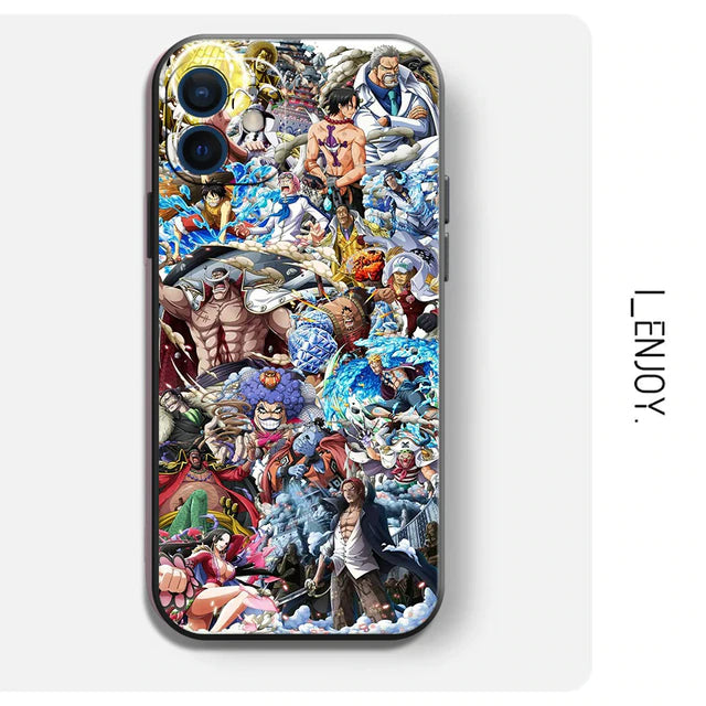 One Piece Anime Phone case | Anime case for iPhone 7/8/X/11/12/13  | TPU Black phone case