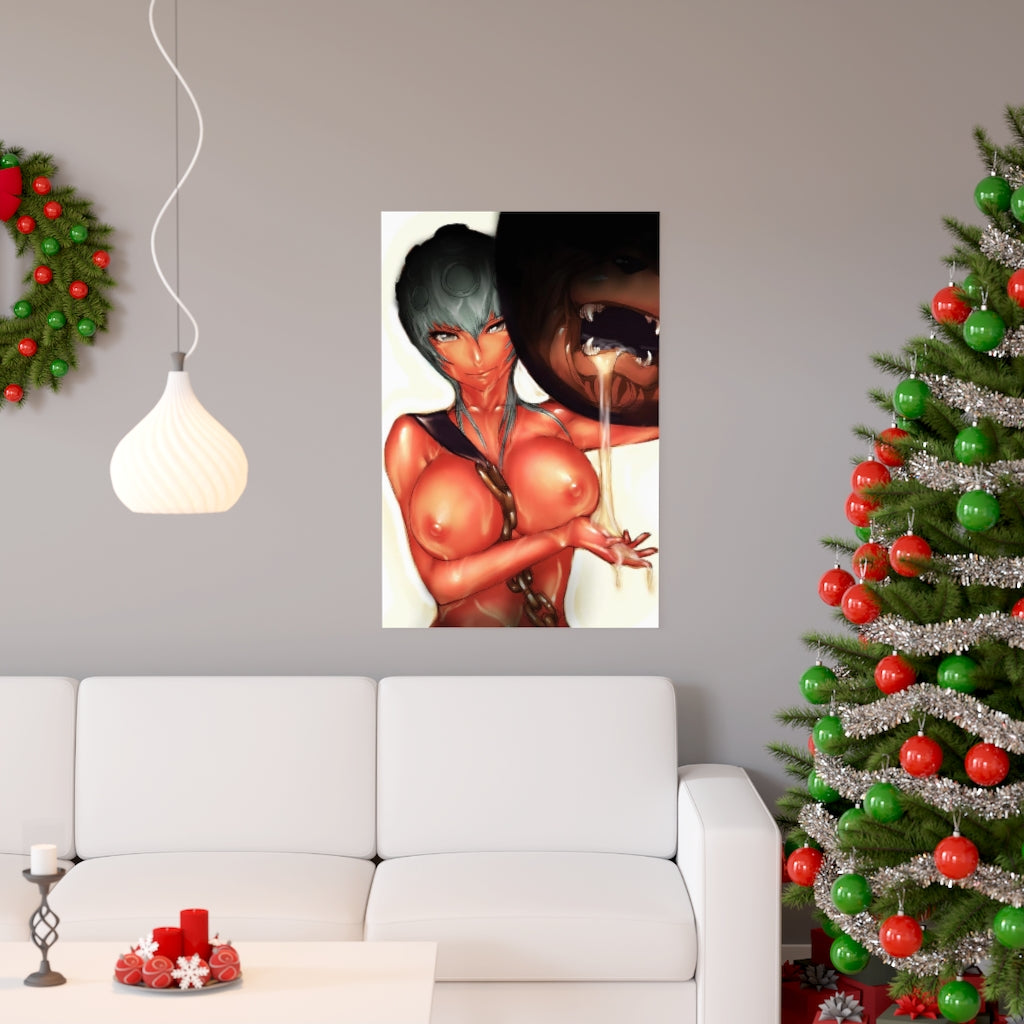 Female Hakan Street Fighter Poster - Lewd Premium Matte Vertical Poster - Adult Wall Art