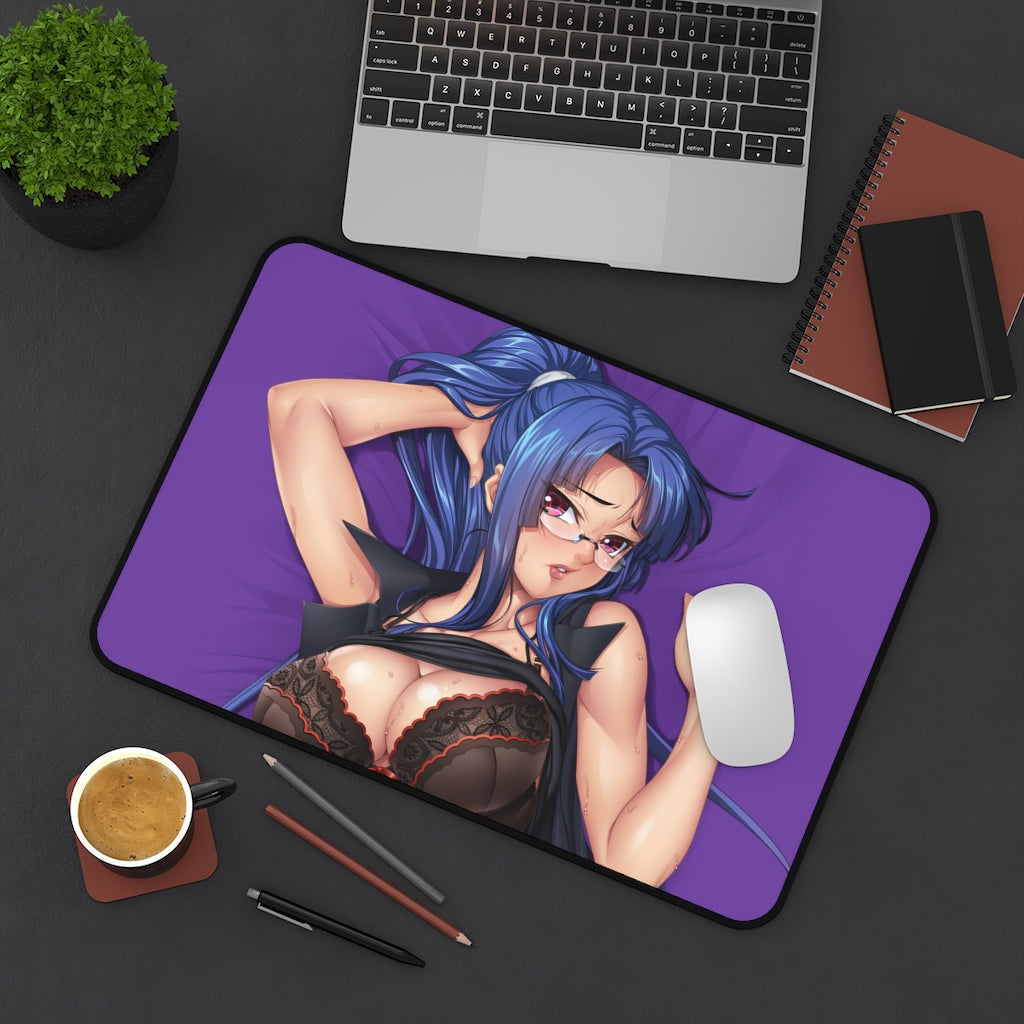 Murasaki Yatsu Big Boobs Lingerie Taimanin Mahou Kaiju Desk Mat - Non Slip Mousepad