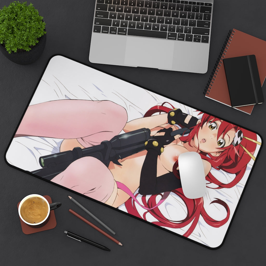 Gurren Lagann Anime Mousepad - Yoko Littner Gun Ecchi Large Desk Mat - Mouse Pad - MTG Playmat