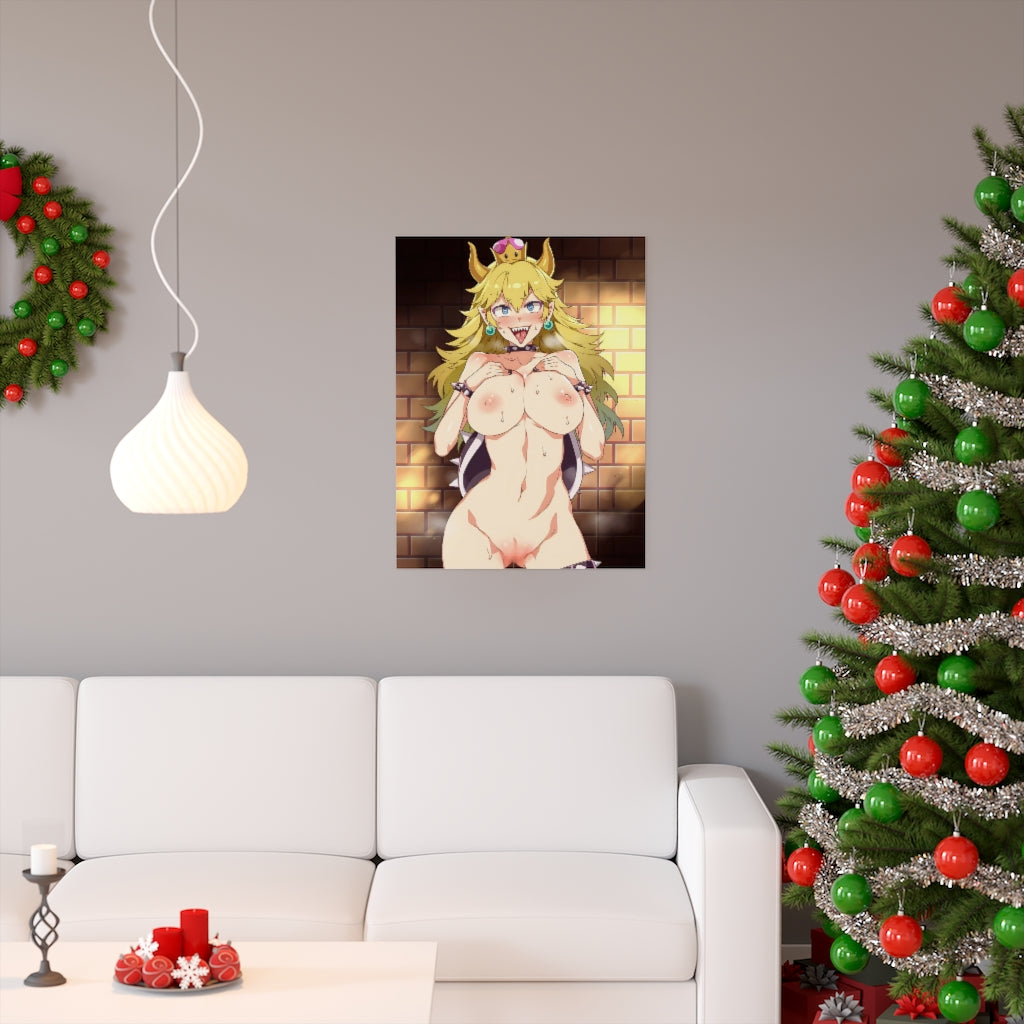 Bowsette Mario Hentai Nude Poster - Lewd Premium Matte Vertical Poster - Adult Wall Art