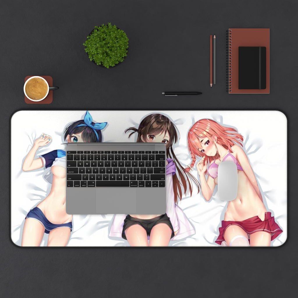 Rent A Girlfriend Sexy Waifus Desk Mat - Non Slip Mousepad