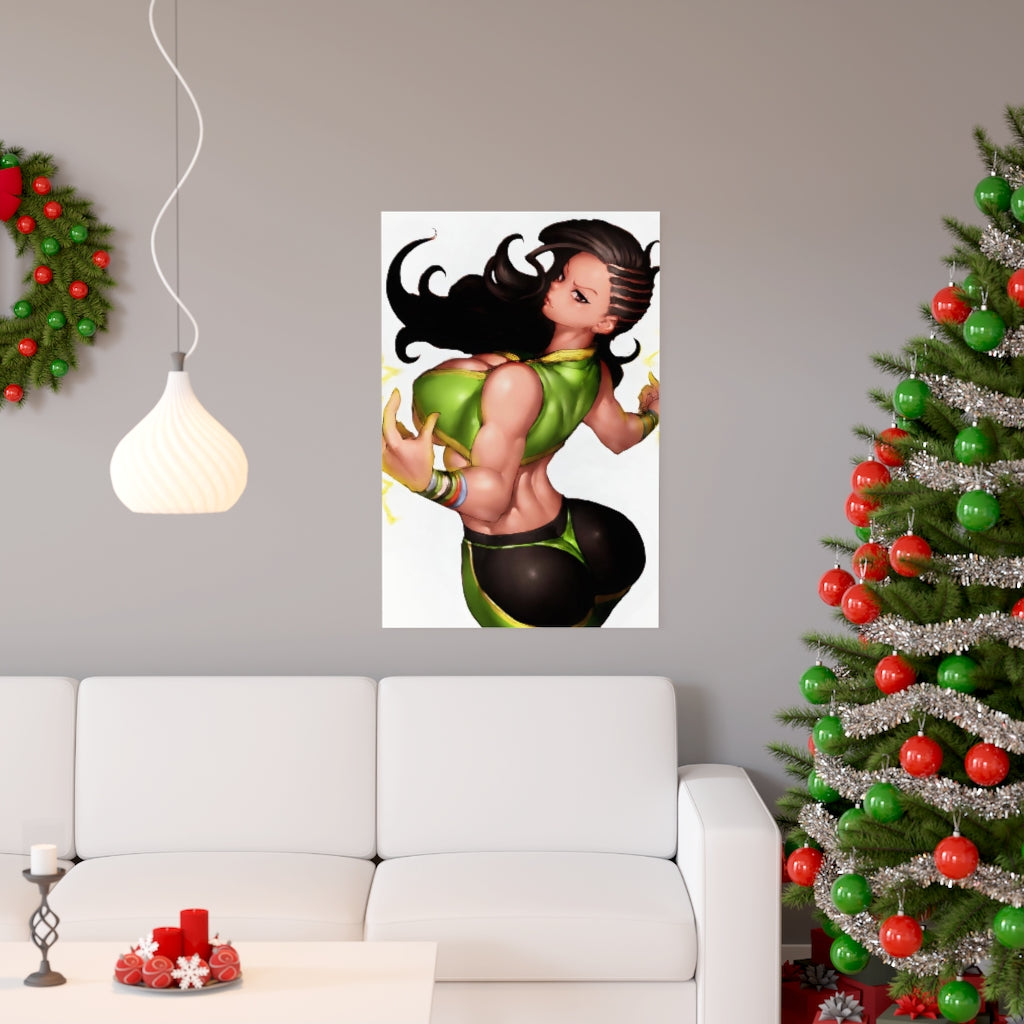 Laura Matsuda Street Fighter Poster - Lewd Premium Matte Vertical Poster - Adult Wall Art