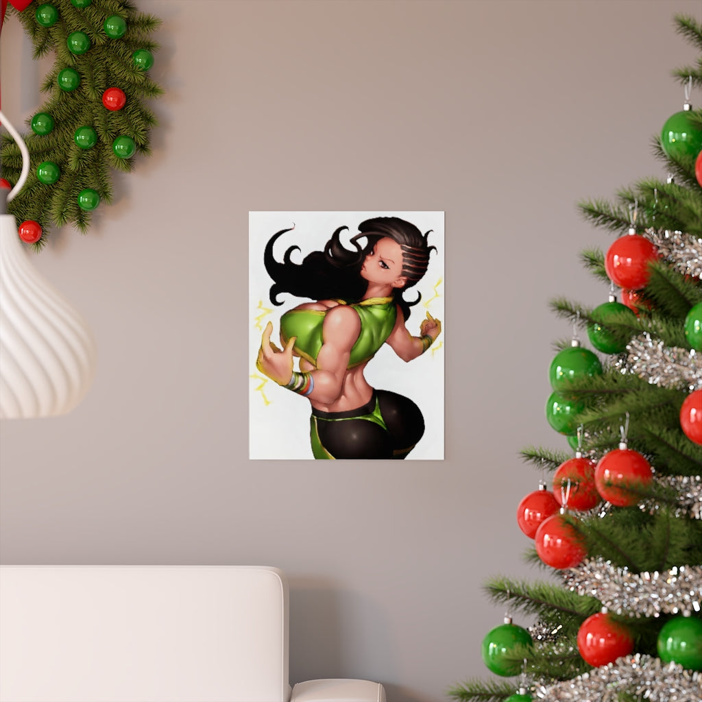 Laura Matsuda Street Fighter Poster - Lewd Premium Matte Vertical Poster - Adult Wall Art