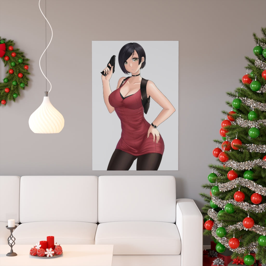 Ada Wong Resident Evil Sexy Poster - Lewd Premium Matte Vertical Poster - Adult Wall Art