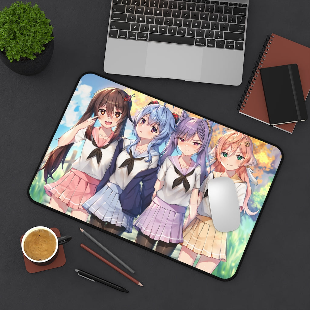 Genshin Impact School Girls Desk Mat | Large Gaming Mousepad - MTG Playmat