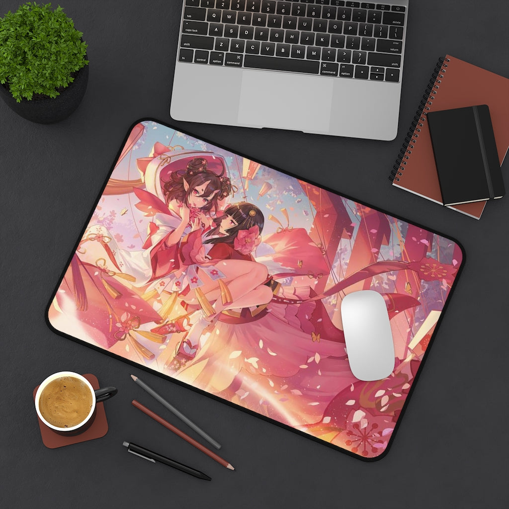 Onmyoji Sexy Mousepad - Momo And Sakura Gaming Desk Mat - Ecchi Playmat