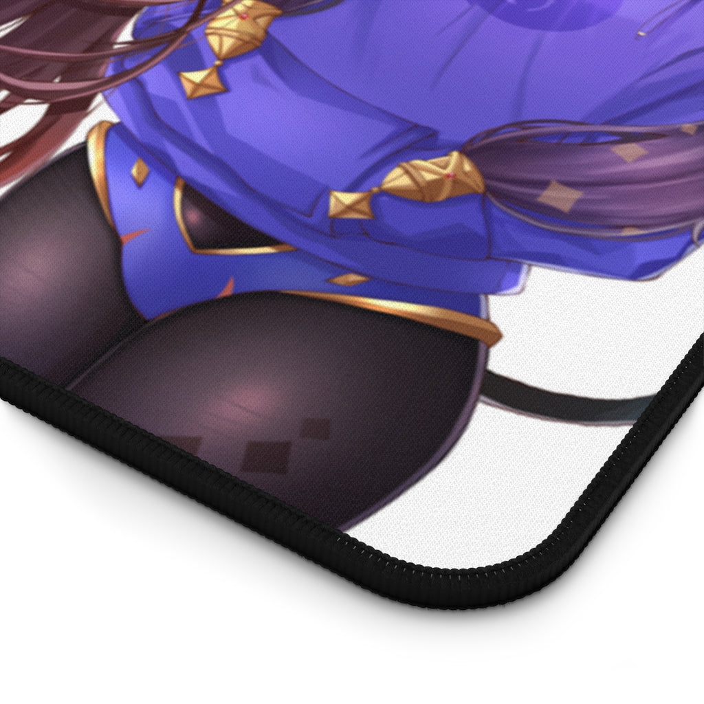 Genshin Impact Sexy Mousepad - Kawaii Fischl, Amber And Mona Gaming Desk Mat - Ecchi Playmat