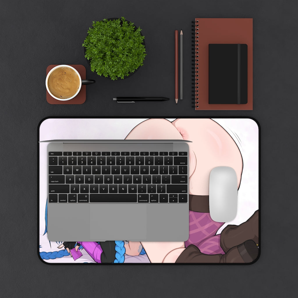 Big Naked Ass Hentai Jinx League of Legends Desk Mat - Lewd Mousepad - Gaming Girl Playmat