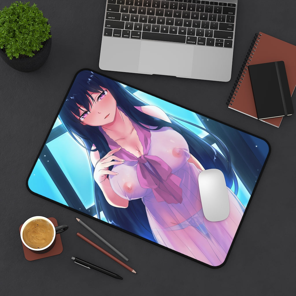 Under One Wing Sexy Mousepad - Jinno Nahoko Anime Desk Mat - Ecchi Gaming Playmat