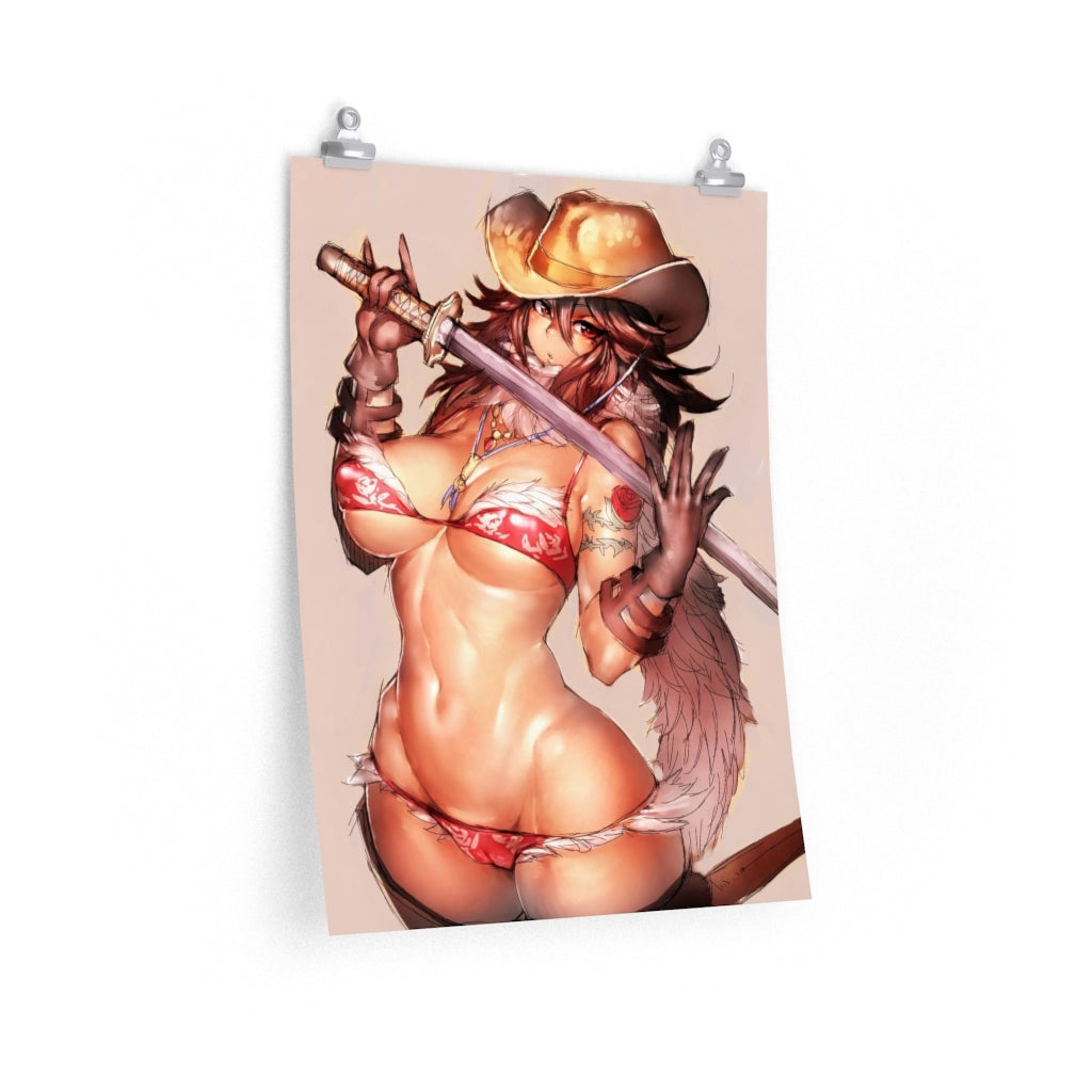 Aya Oneechanbara Poster - Lewd Premium Matte Vertical Poster - Adult Wall Art