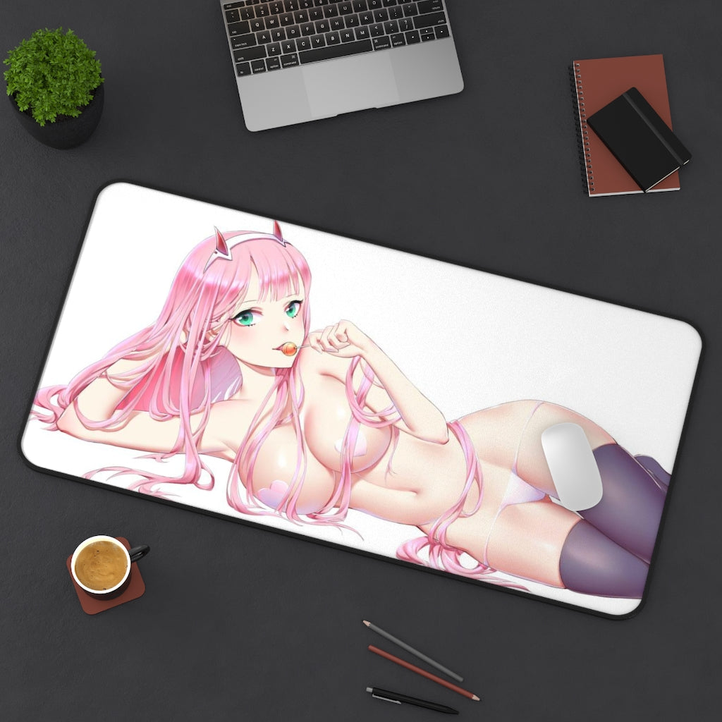 Zero Two Anime Mousepad - Large Ecchi Desk Mat - Mouse Pad - MTG Playmat