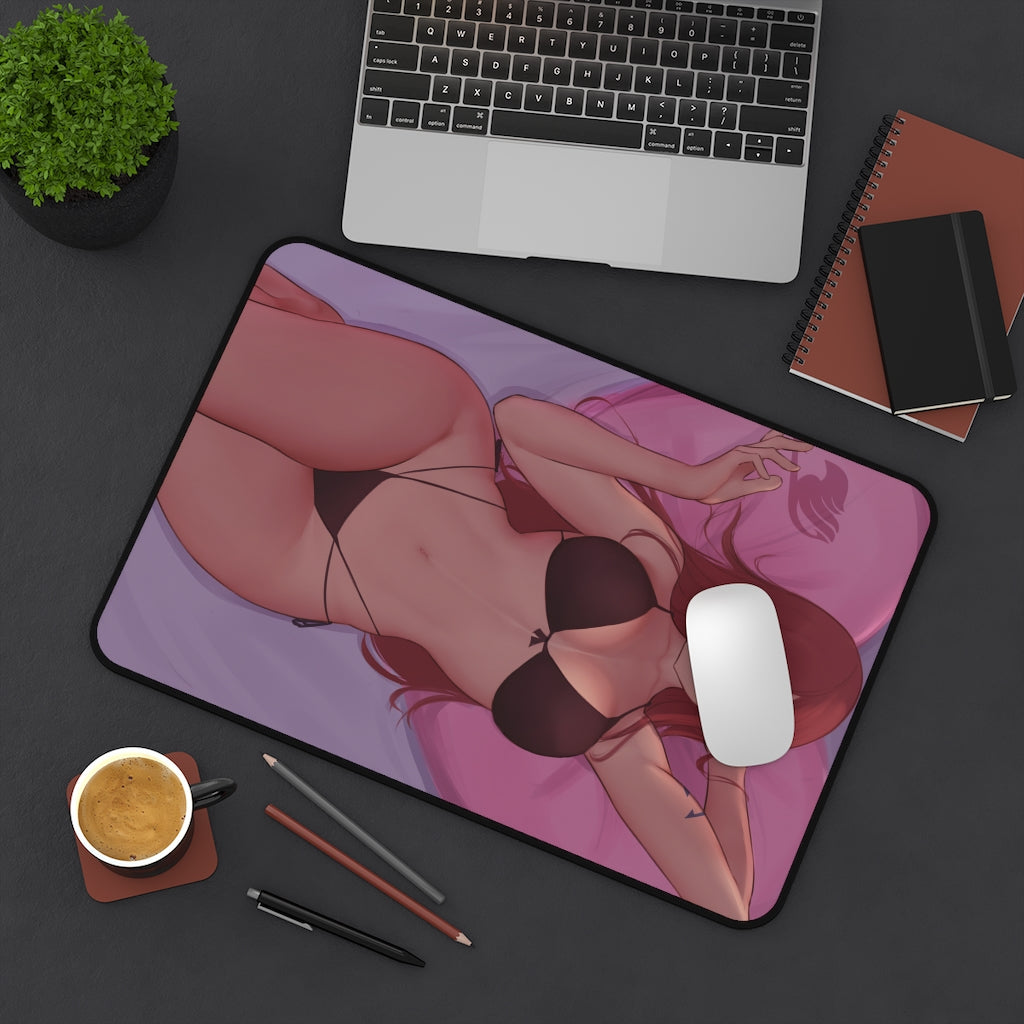 Fairy Tail Ecchi Mousepad - Thick Erza Scarlet Bikini - Large Desk Mat - Sexy Anime Playmat