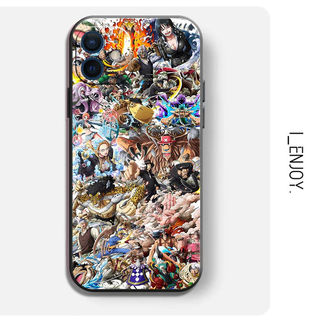 One Piece Anime Phone case | Anime case for iPhone 7/8/X/11/12/13  | TPU Black phone case