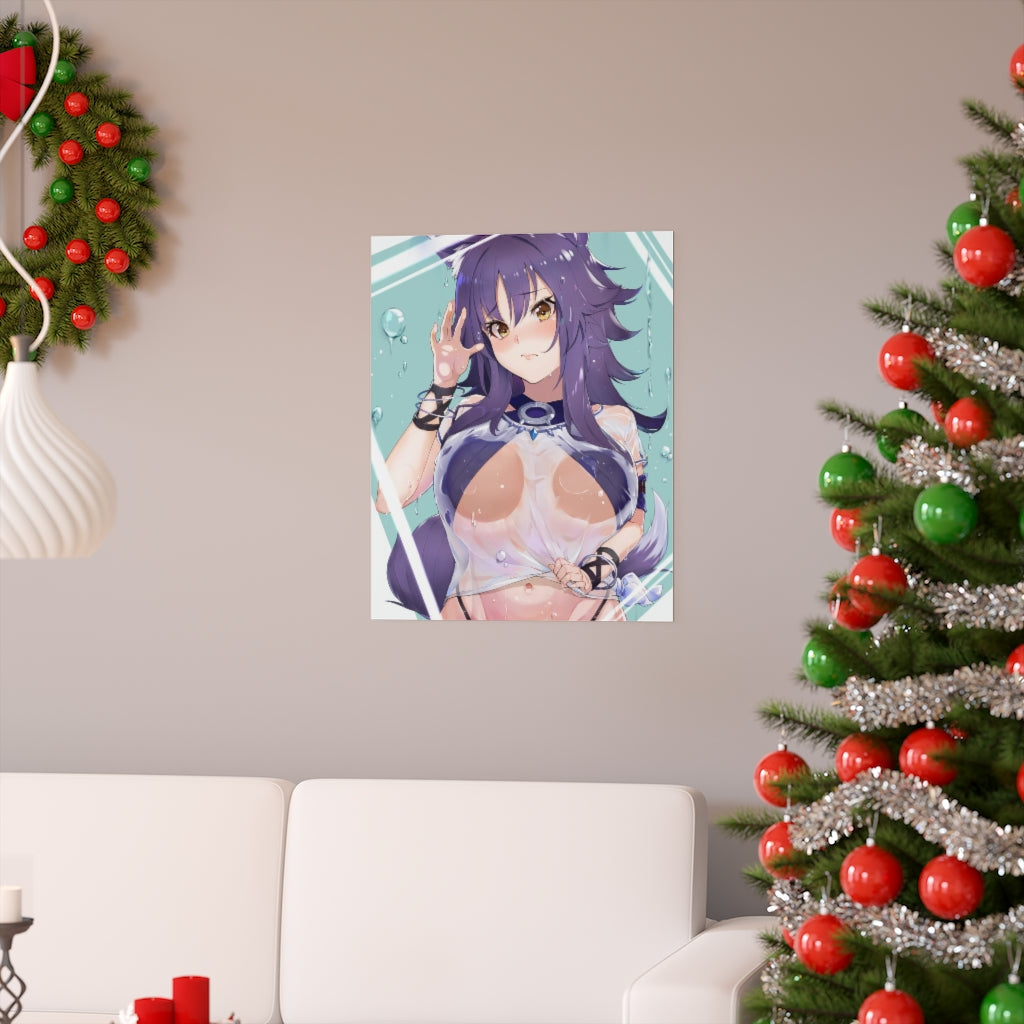 Makoto Princess Connect Boobs Press Poster - Lewd Premium Matte Vertical Poster - Adult Wall Art