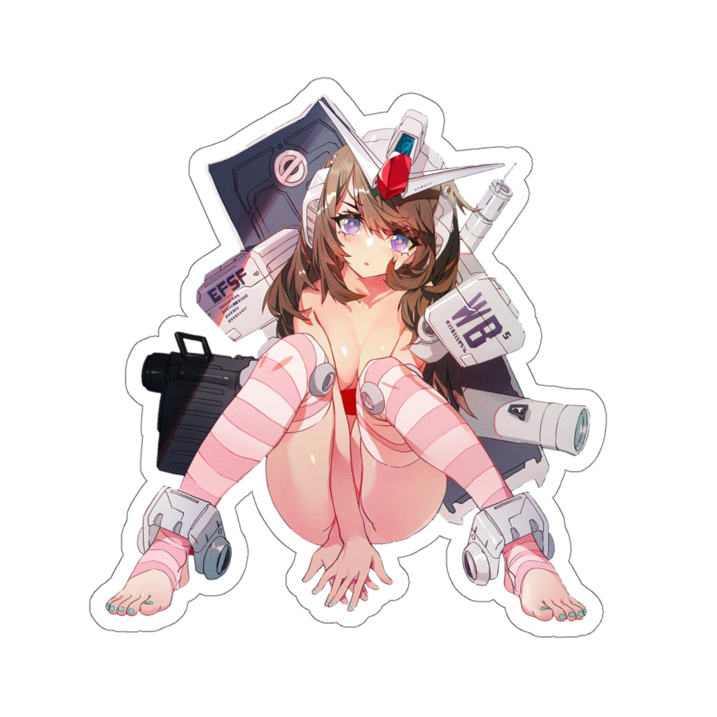 Gundam Sexy Anthro Mecha Waterproof Sticker - Ecchi Vinyl Decal - Lewd Anime Sticker