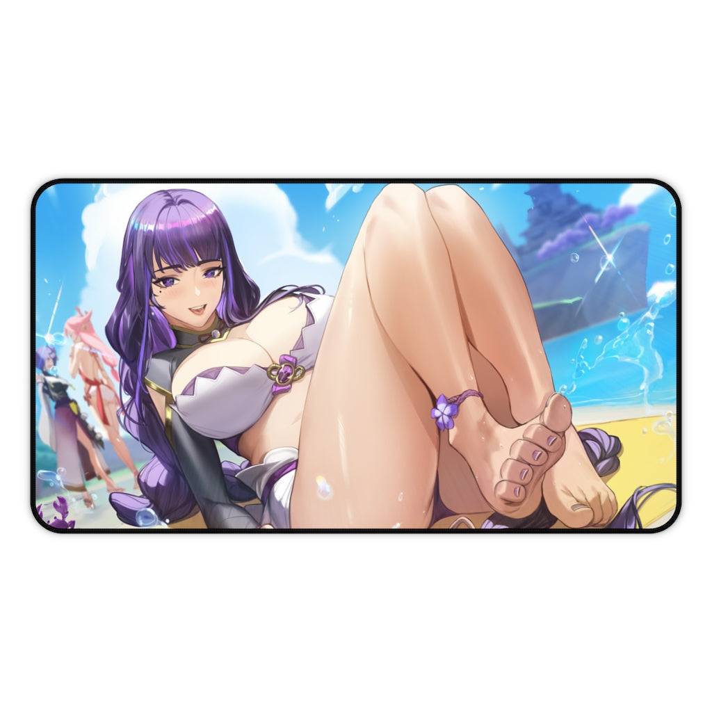 Genshin Impact Raiden Shogun Sexy Feet Desk Mat - Non Slip Mousepad