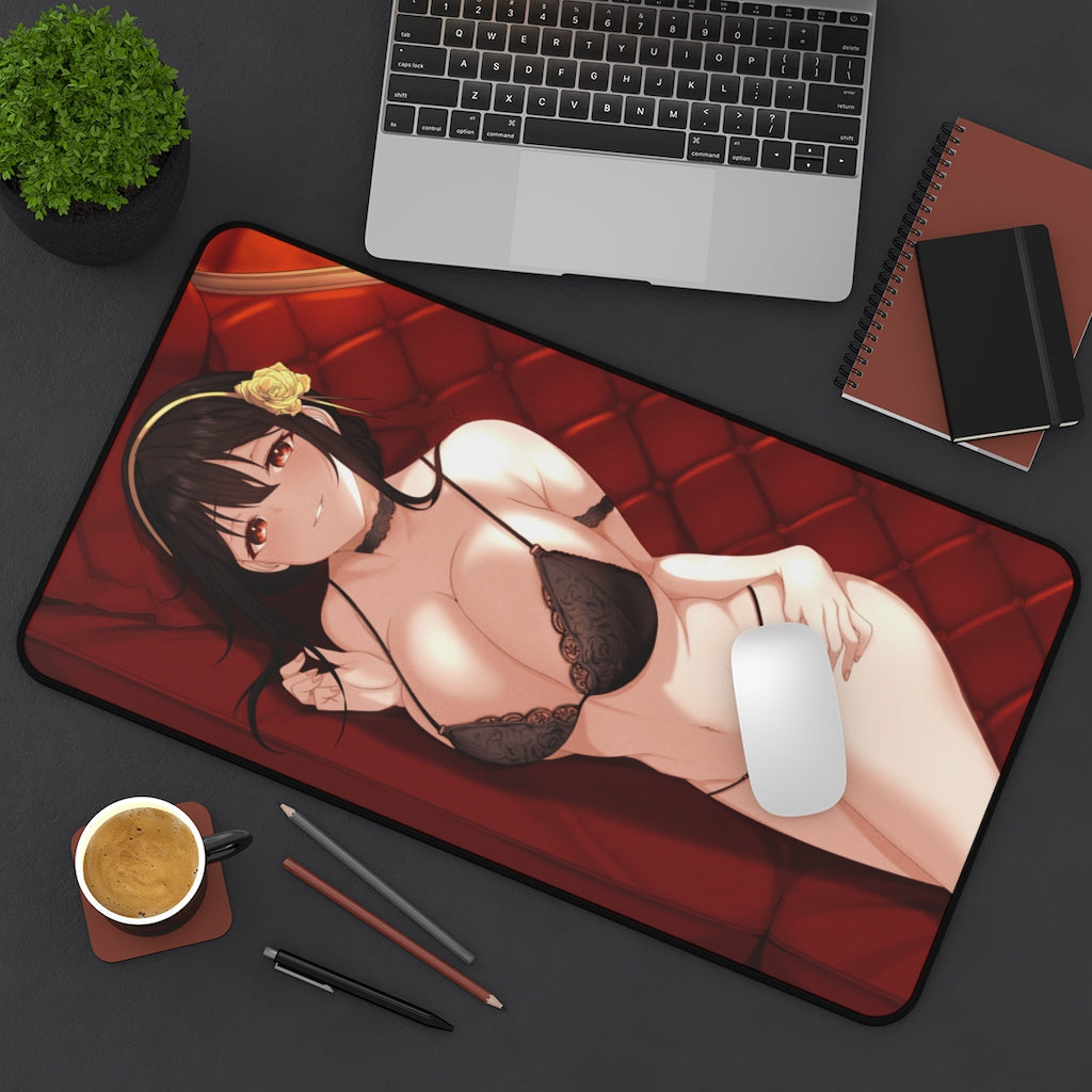 Spy x Family Yor Forger Sexy Lingerie Desk Mat - Non Slip Mousepad - Sexy Girl Playmat