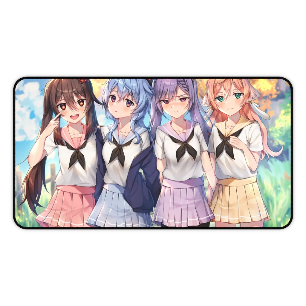 Genshin Impact School Girls Desk Mat | Large Gaming Mousepad - MTG Playmat