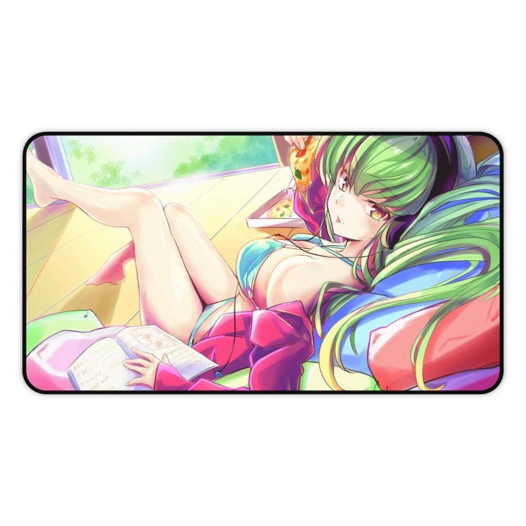 Code Geass Anime Mousepad - C.C. Sexy Pizza - Large Desk Mat - Ecchi Mouse Pad - MTG Playmat