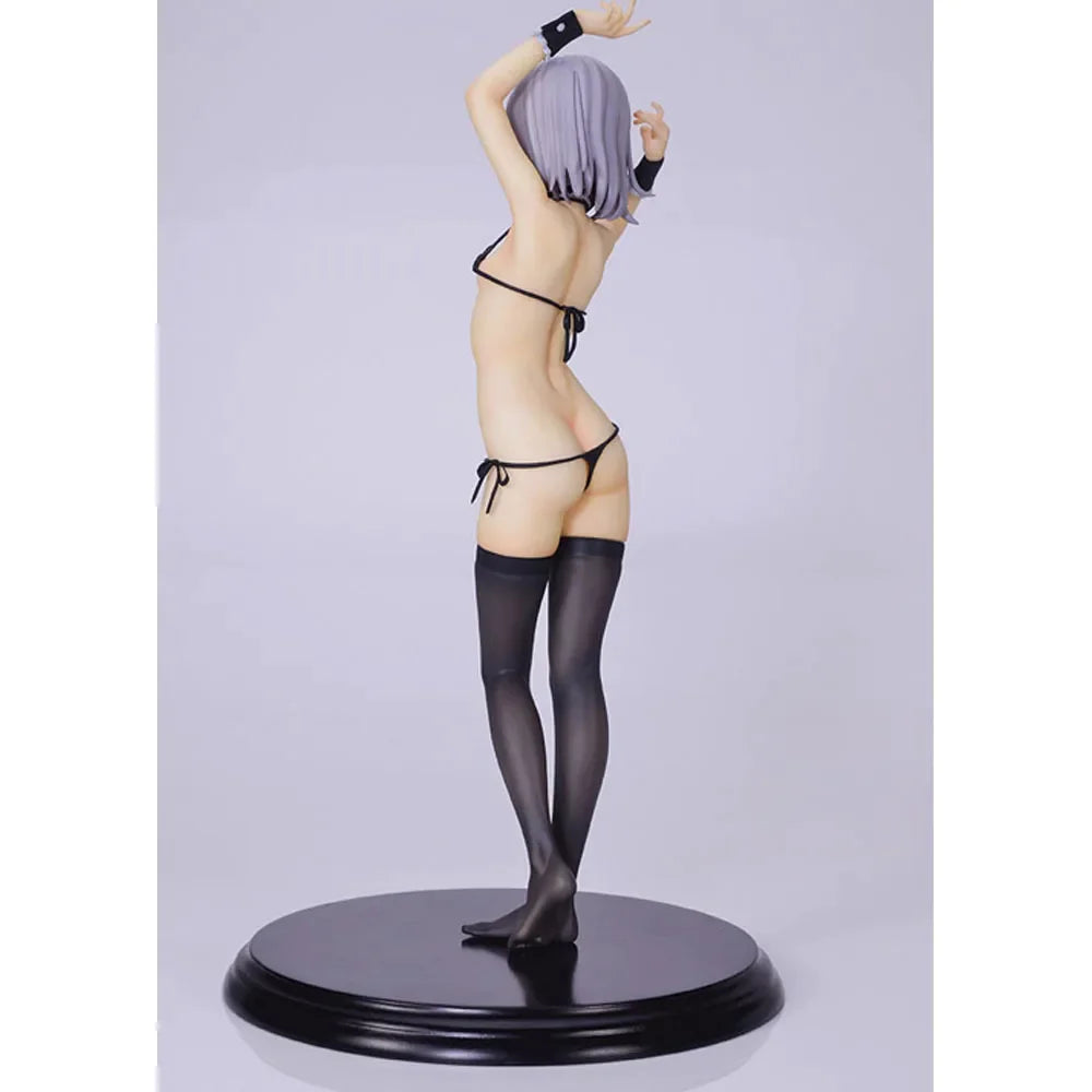 Q-Six Anime Figure Flat Chest Slim Girl PVC Action Figure Kawaii Desk Decoration Toys