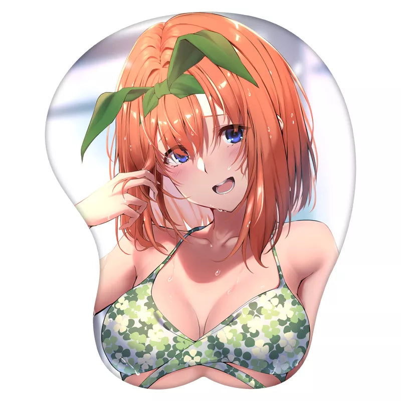 3D Mouse Pad Nakano Yotsuba The Quintessential Quintuplets Anime Wrist Rest Silicone Sexy Creative Gaming Mousepad Mat