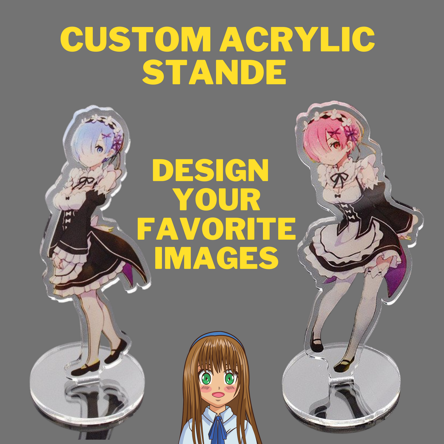 Custom Acrylic Stand | DIY Desk Standee | Anime Acrylic Stand | Rainbow and Holographic stand.