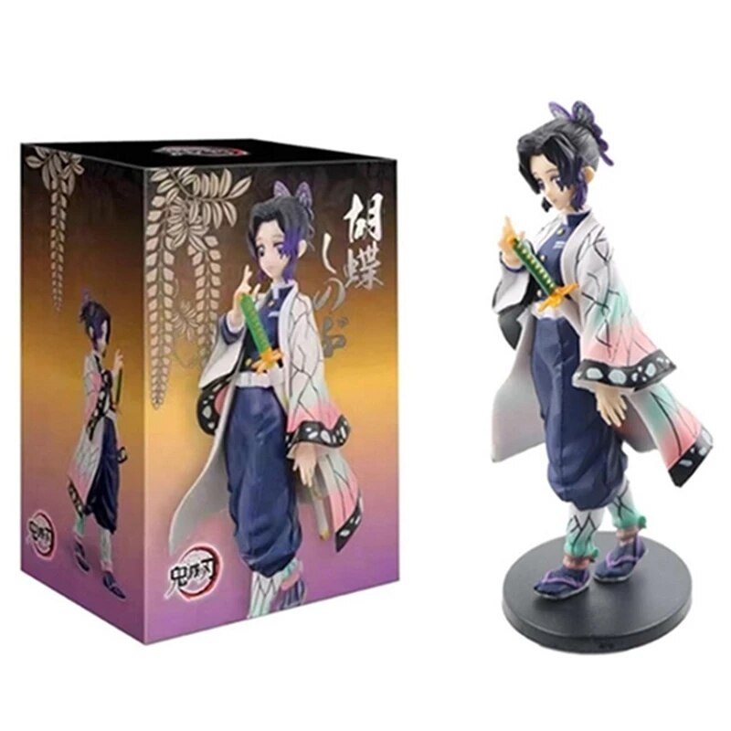 15cm Demon Slayer Kochou Shinobu Standing Yellow PVC Action Figure Kimetsu No Yaiba Tanjirou Nezuko Model Toys