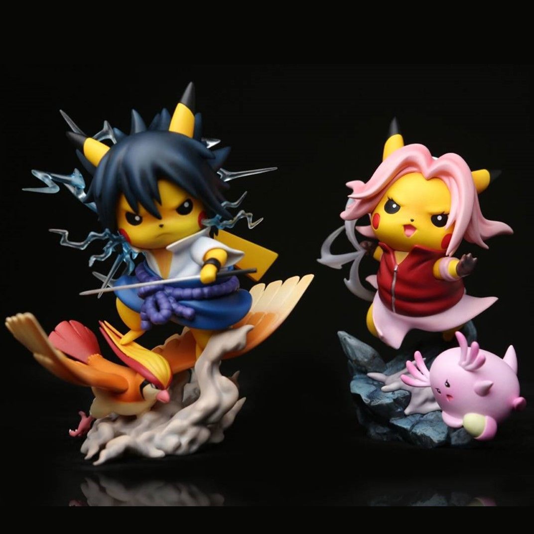 13cm Pokemon Pikachu Uchiha action figure |  Sasuke , itachi , sakura Naruto pikachu Action Figures