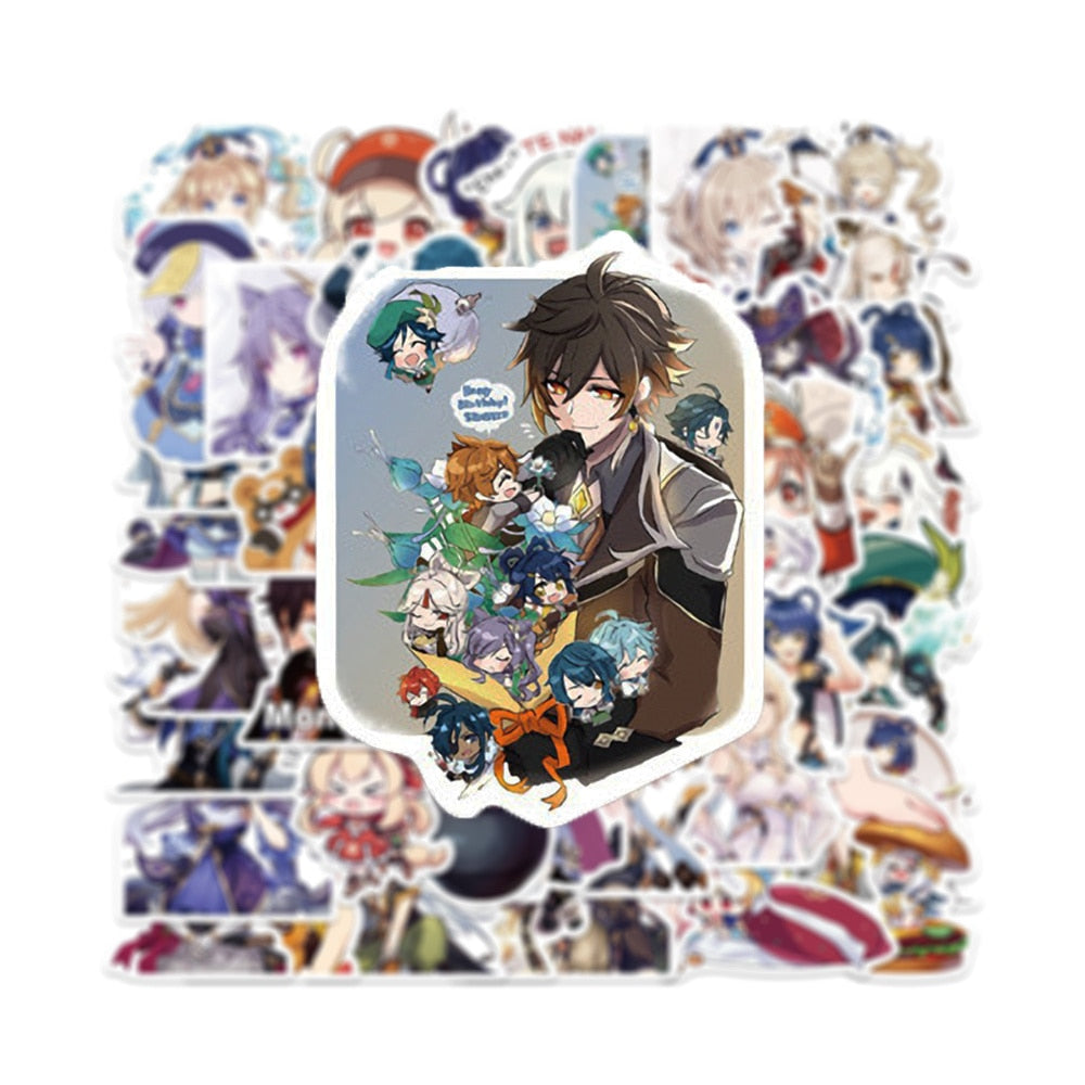 10/30/50PCS Anime Genshin Game Stickers Cartoon Waterproof Children&#39;s Toys Laptop Skateboard Mobile Phone Stickers Wholesale