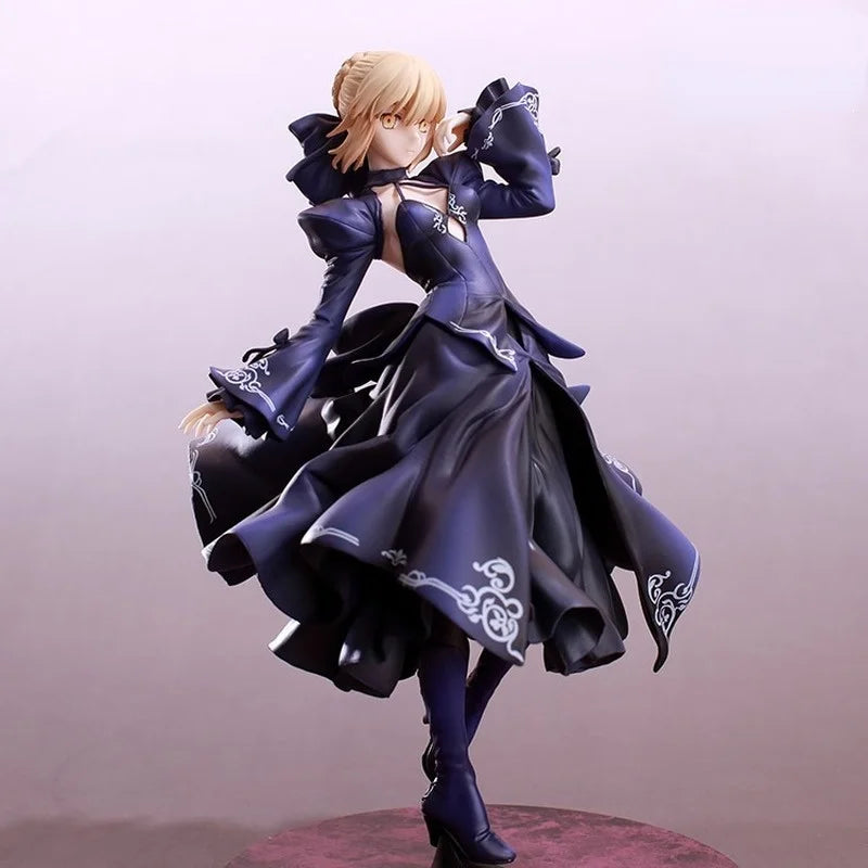 Figuras Anime Fate/stay Night Black Saber 24CM PVC Altria Pendragon Knight King Figurines Action Figure Model Toys Collectible