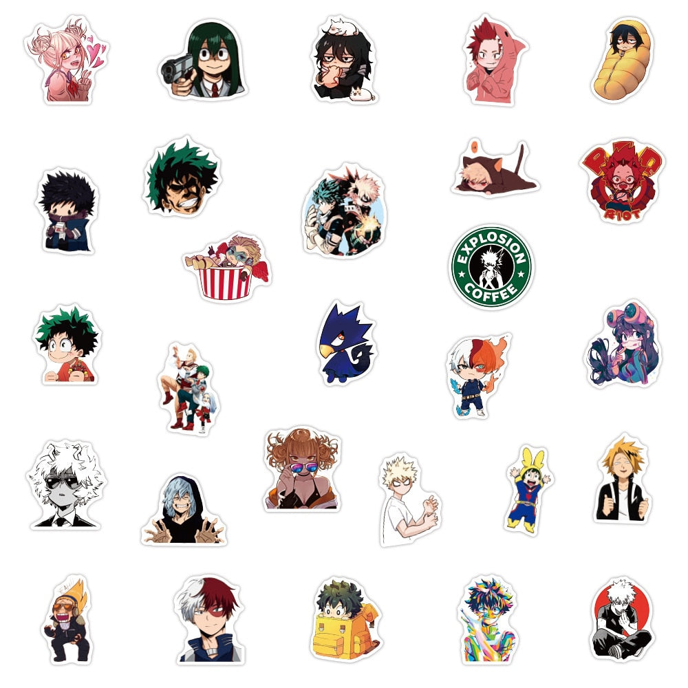 50/100pcs My Hero Academia Anime Stickers | Graffiti Laptop Izuku Midoriya Might Boku No Hero Academia Stickers