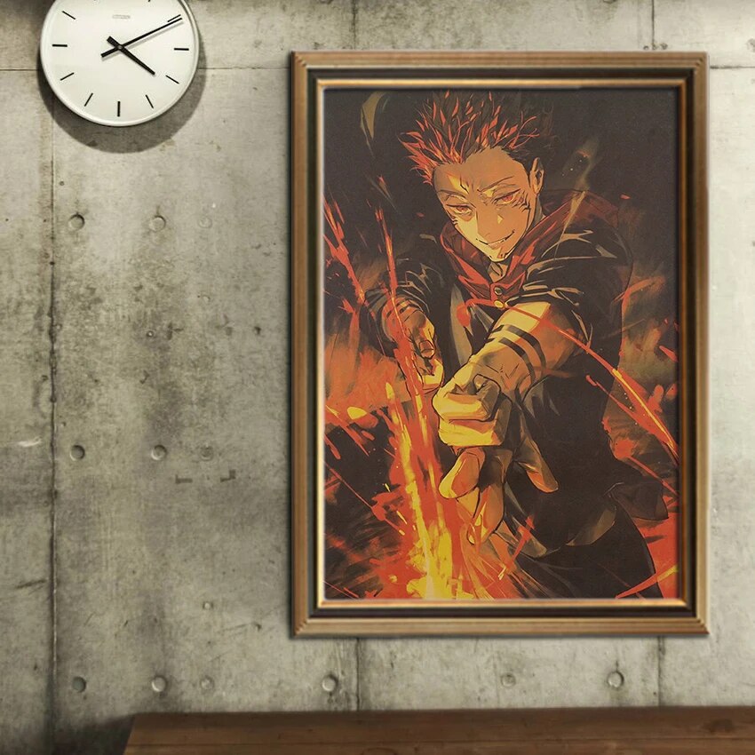 TIE LER Anime Jujutsu Kaisen Anime Poster Kraft Paper Decoration Painting Modern Living Room Home Decor Wall Sticker Art Poster